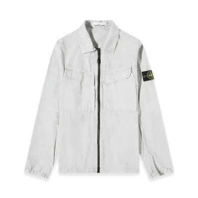 Stone Island 101WN Brushed Cotton Canvas T.CO+OLD Overshirt - 22FW "Light Grey"