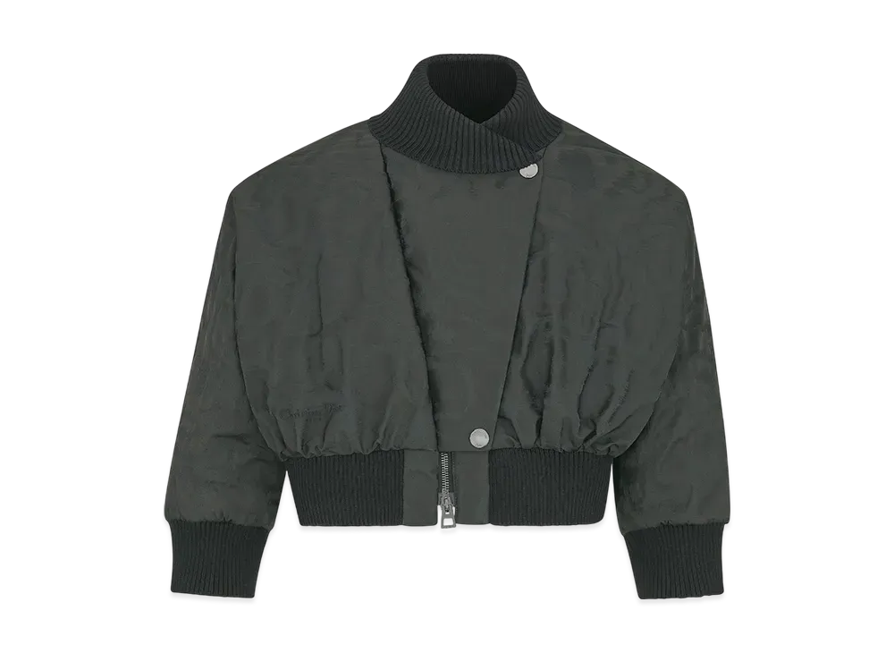 Dior Women's Cropped Peacoat Technical Moire "Black"