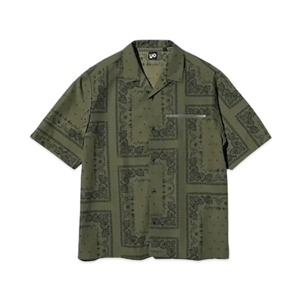 GU x UNDERCOVER UG Open Collar Shirt 3/4 Sleeve Pattern "Olive"