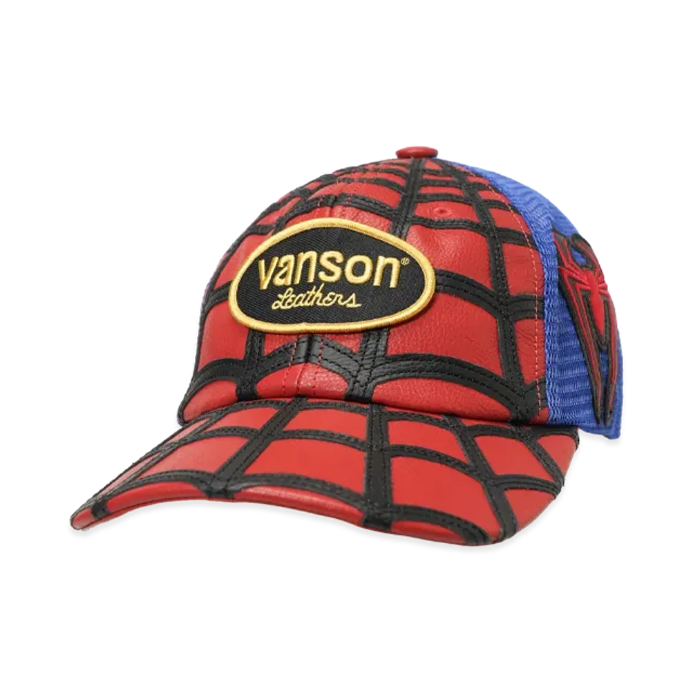 Supreme x Vanson Leathers Spider-Man Mesh Back 6-Panel "Red"