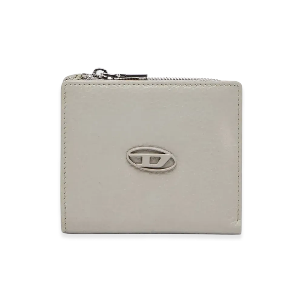 Diesel Hissu Evo Bi Fold Zip L Bi-Fold Wallet In Grainy Leather "Gray"