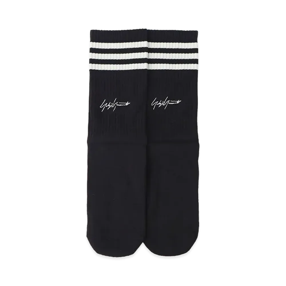 Yohji Yamamoto x Y-3 KURO 3Stripes Socks "Black"
