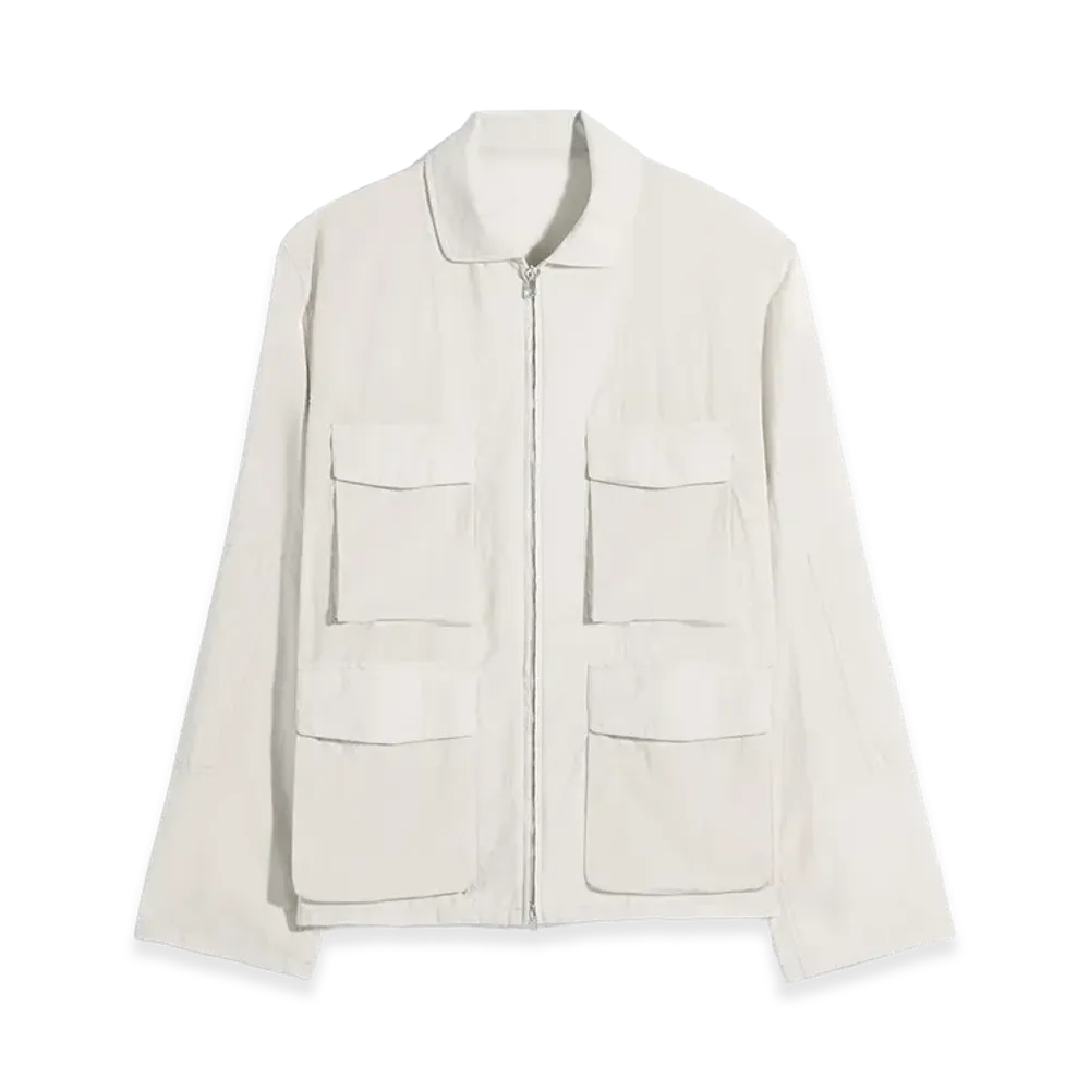 LEMAIRE Women's Washed Technical Cotton 3D Pocket Jacket "Plaster"