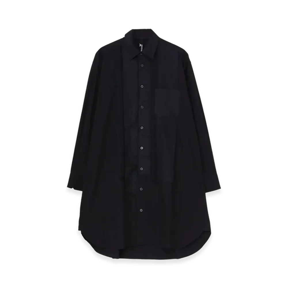 Ground Y Switching Material Front Panal Standard Black Shirt "Black"