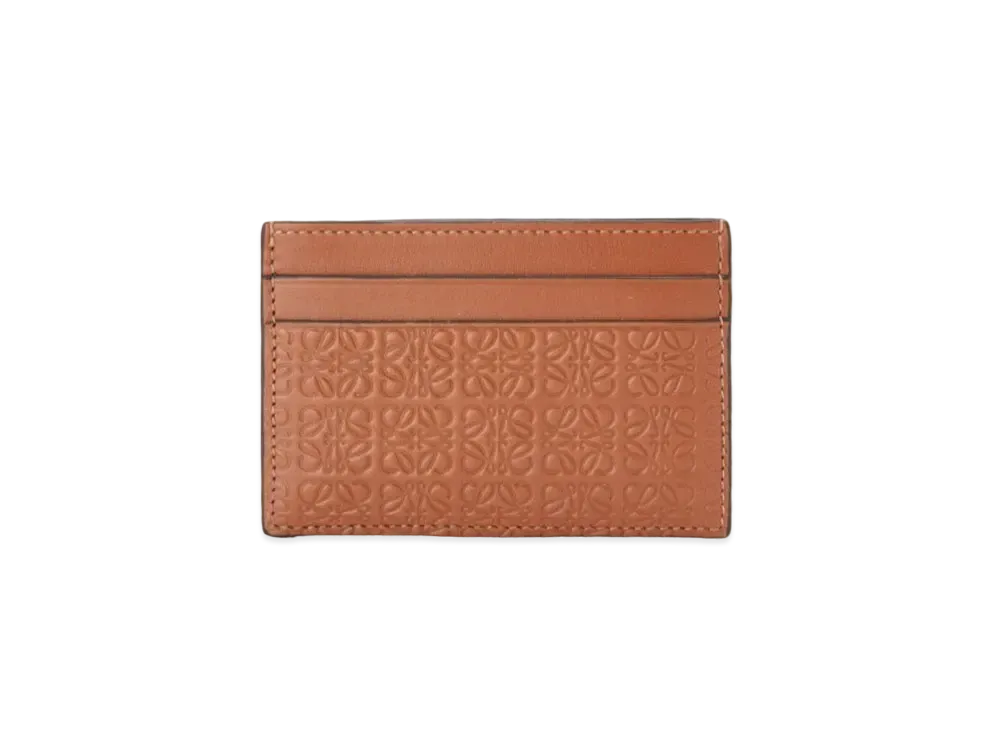 LOEWE Repeat Plain Cardholder In Embossed Silk Calfskin "Tan"