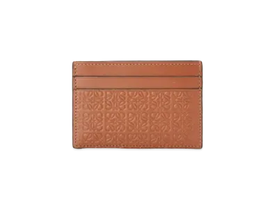 LOEWE Repeat Plain Cardholder In Embossed Silk Calfskin "Tan"