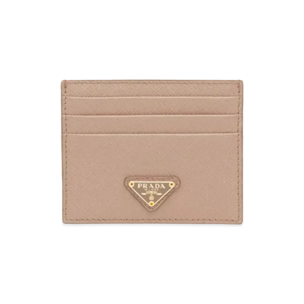 PRADA Saffiano Leather Card Holder "Powder Pink"