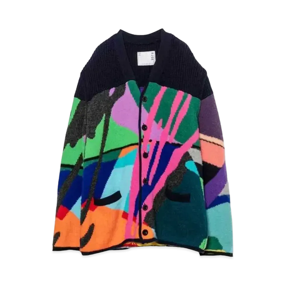sacai KAWS Knit Cardigan "Navy Multi"