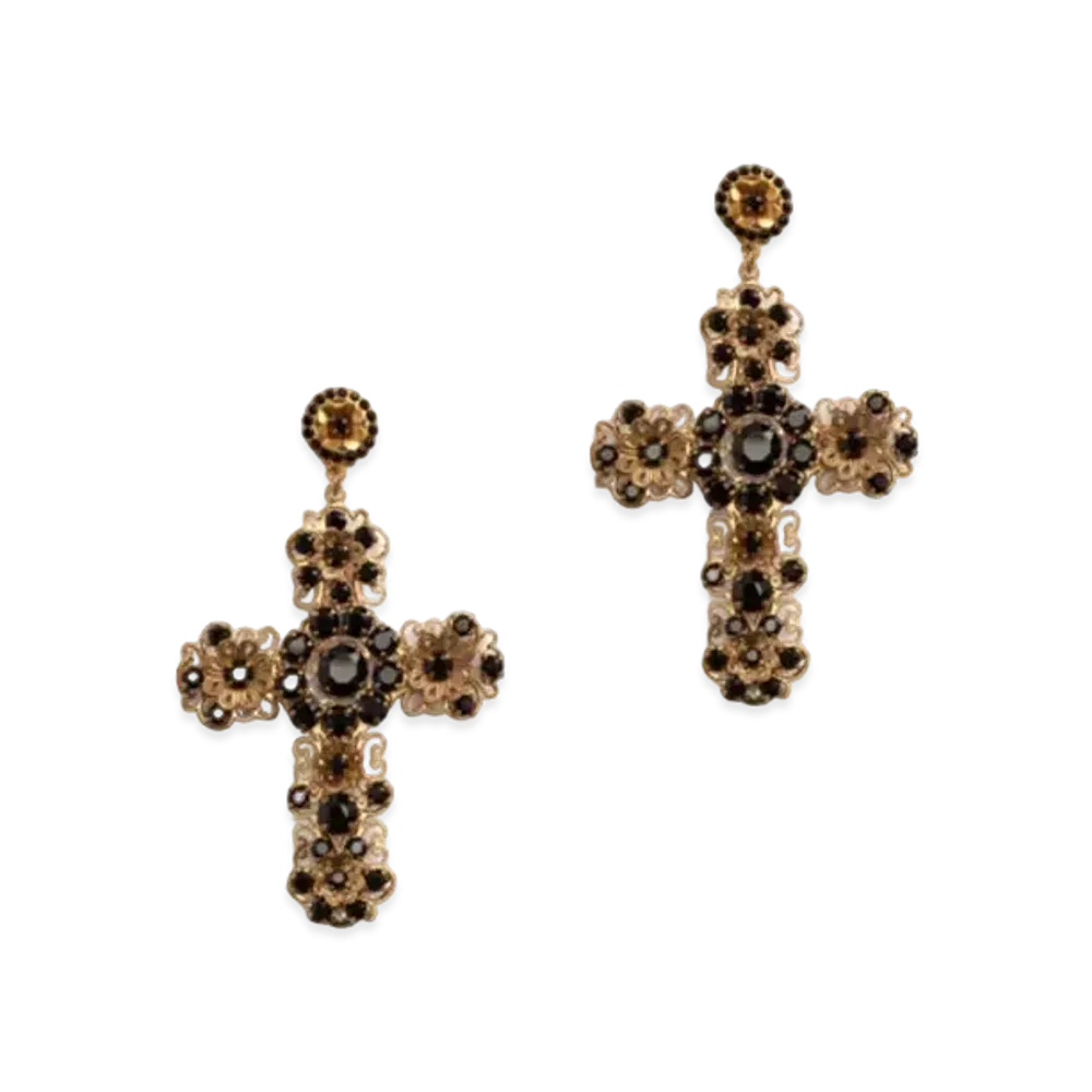 Dolce&Gabbana Clip-On Pendant Earrings With Cross "Gold"