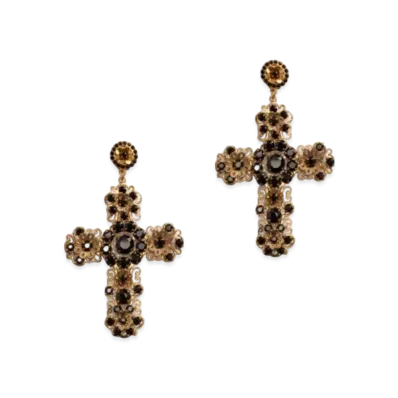 Dolce&Gabbana Clip-On Pendant Earrings With Cross "Gold"