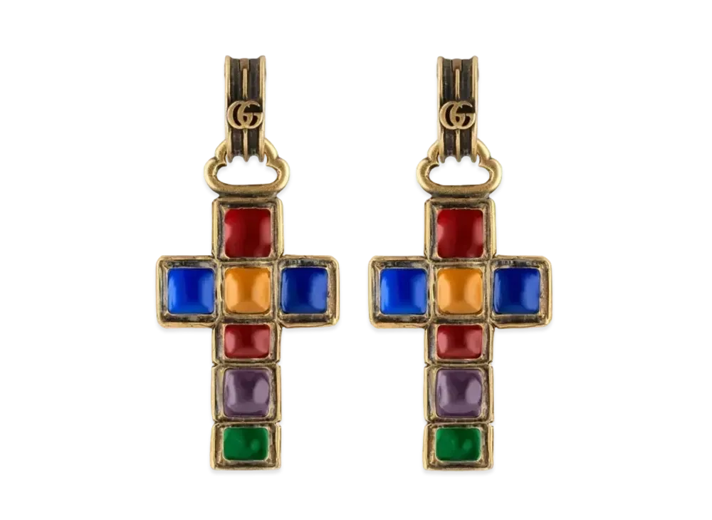 GUCCI Cross Pendant Earring