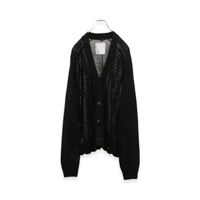 ANCELLM Laced Knit Cardigan "Black"