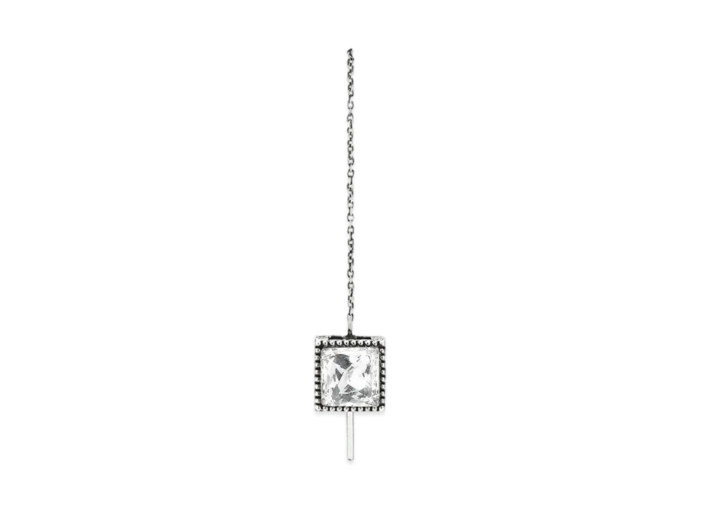 GUCCI Square G Square Silver Earrings