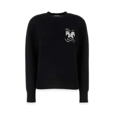 Burberry Women's Stretch Wool Blend Sweater "Black"