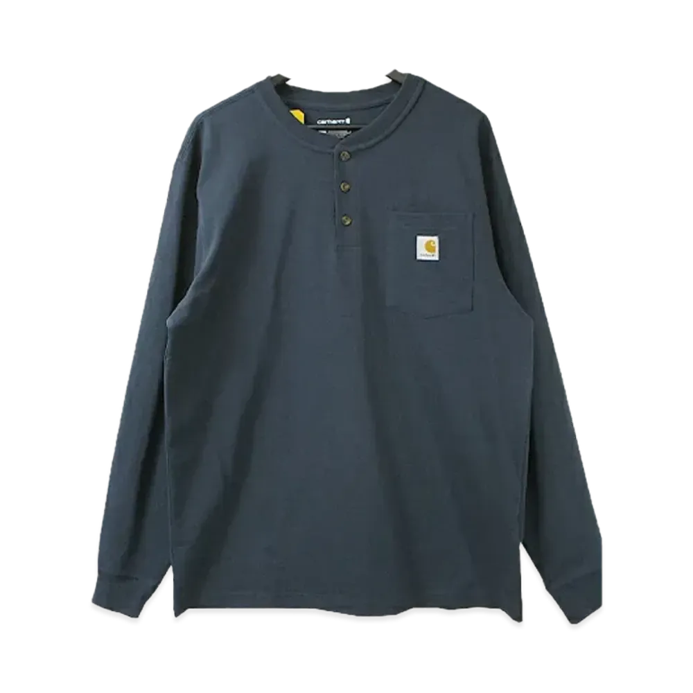 Carhartt Long Sleeve Pocket Henley Neck T-Shirt "Navy"