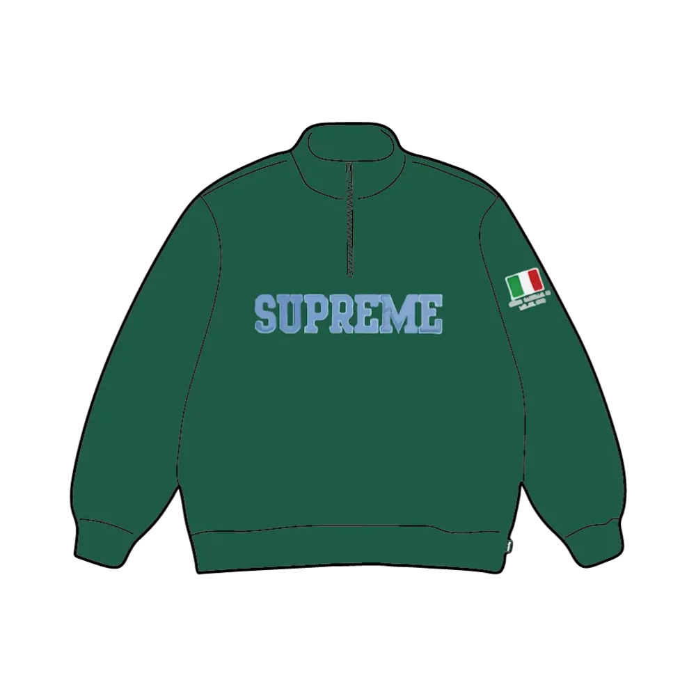 Supreme Shop Flag Half Zip Pullover (Milan) "Dark Green"