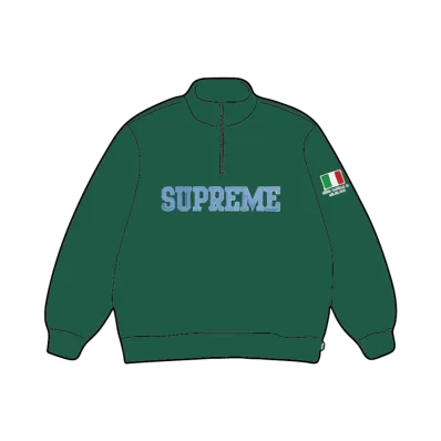 Supreme Shop Flag Half Zip Pullover (Milan) "Dark Green"