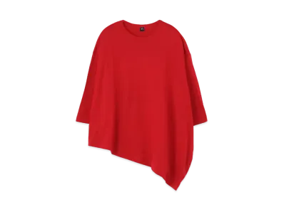 Yohji Yamamoto Y's EMBROIDERY FIRE PRINT SIDE DRAPE T "Red"