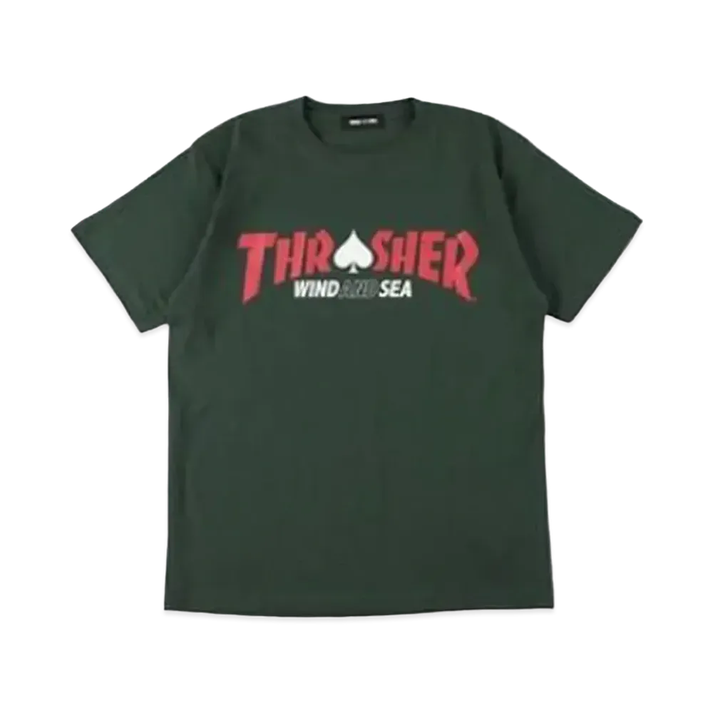 WIND AND SEA x THRASHER magazine (Spade) S/S Tee "Green"