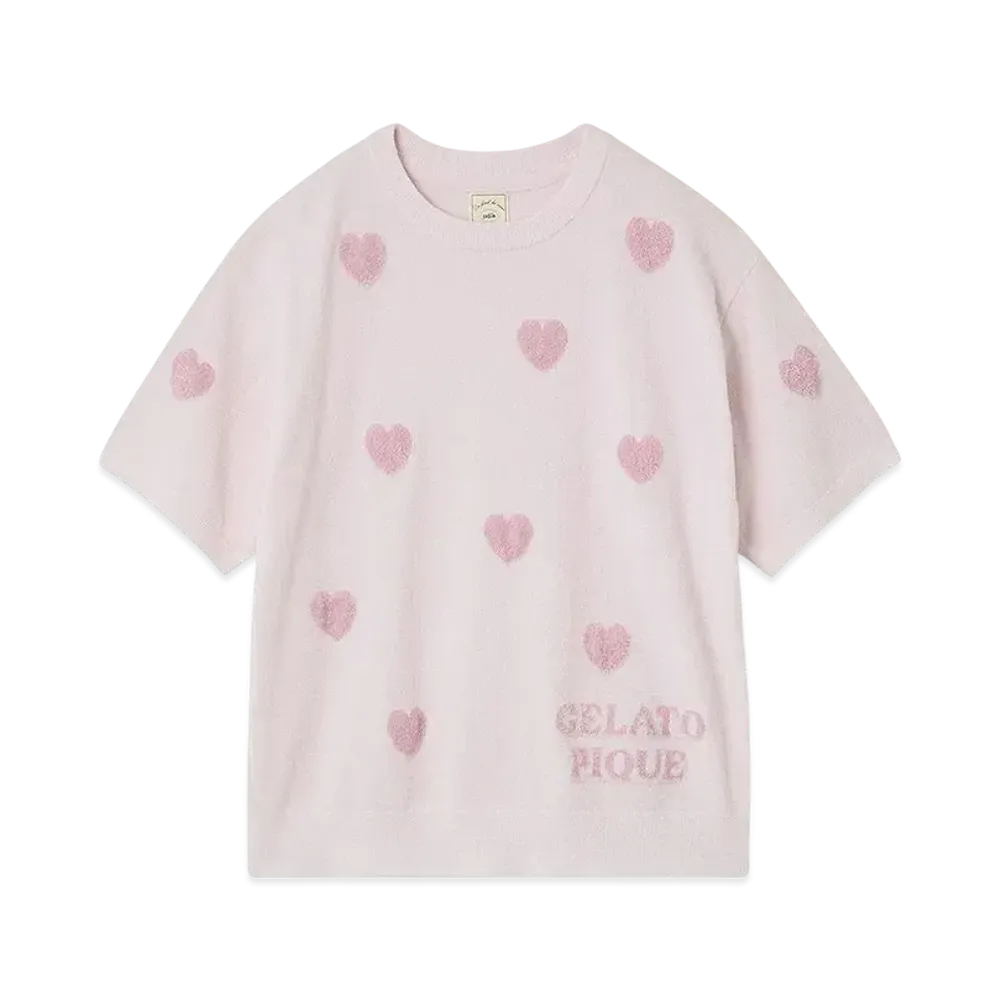 GELATO PIQUE Heart Jacquard Pullover "Pink"