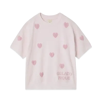GELATO PIQUE Heart Jacquard Pullover "Pink"