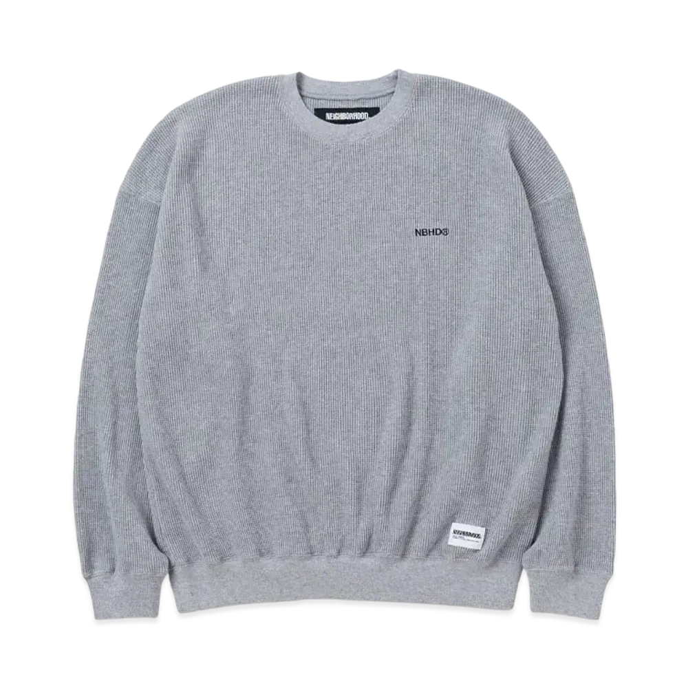 NEIGHBORHOOD Waffle Fabric Crewneck LS "Gray"