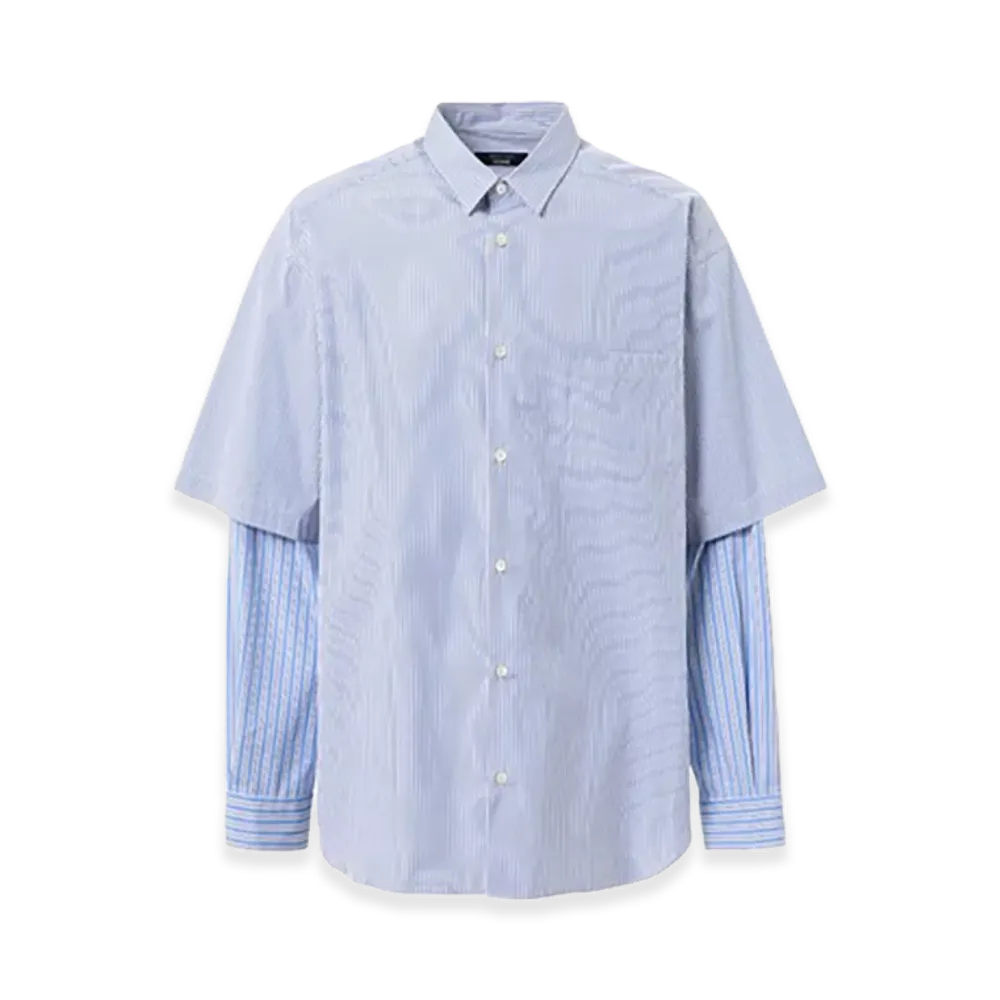 COMME des GARCONS HOMME Doubled Sleeves Shirts "Blue"