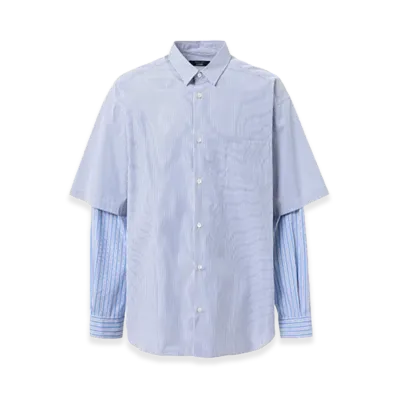 COMME des GARCONS HOMME Doubled Sleeves Shirts "Blue"
