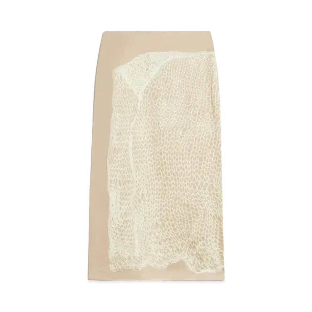 Max Mara Ara Viscose Satin Skirt "Ecru"