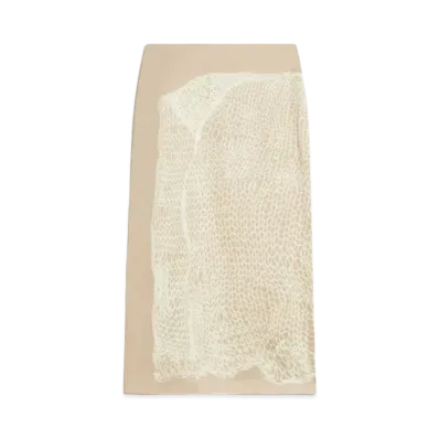 Max Mara Ara Viscose Satin Skirt "Ecru"