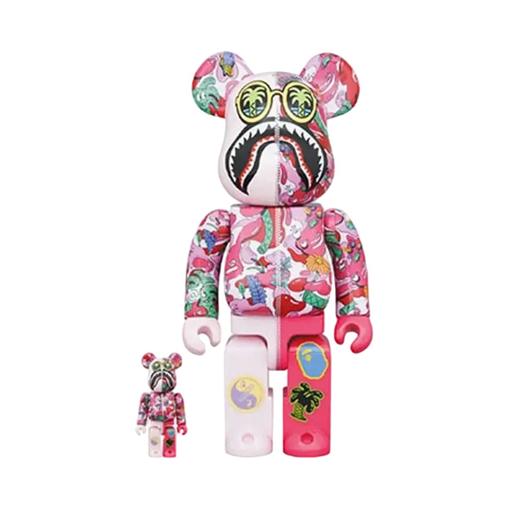 Bearbrick Steven Harrington X BAPE(R) SHARK PINK 100% & 400%
