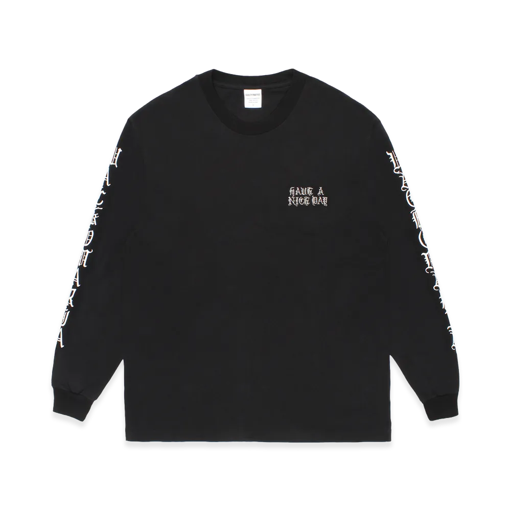 WACKO MARIA Washed Heavy Weight Long Sleeve T-Shirt "Black"
