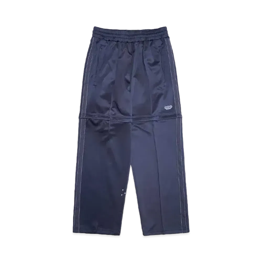POP TRADING COMPANY pub zip off track pants "NAVY"