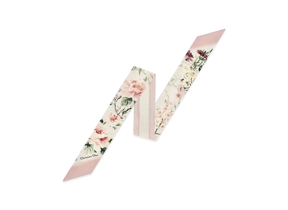 Dior Saisons Printemps-Ete Mitzah Scarf Silk Twill "Multicolor/Light Pink"