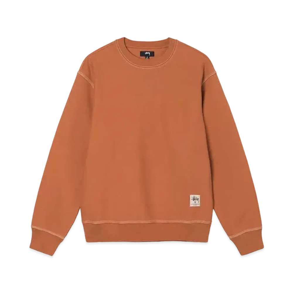 Stussy CONTRAST STITCH LABEL CREW "Ochre"