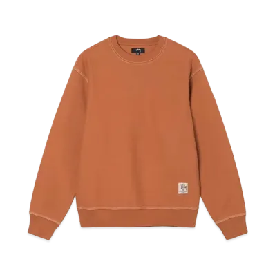 Stussy CONTRAST STITCH LABEL CREW "Ochre"