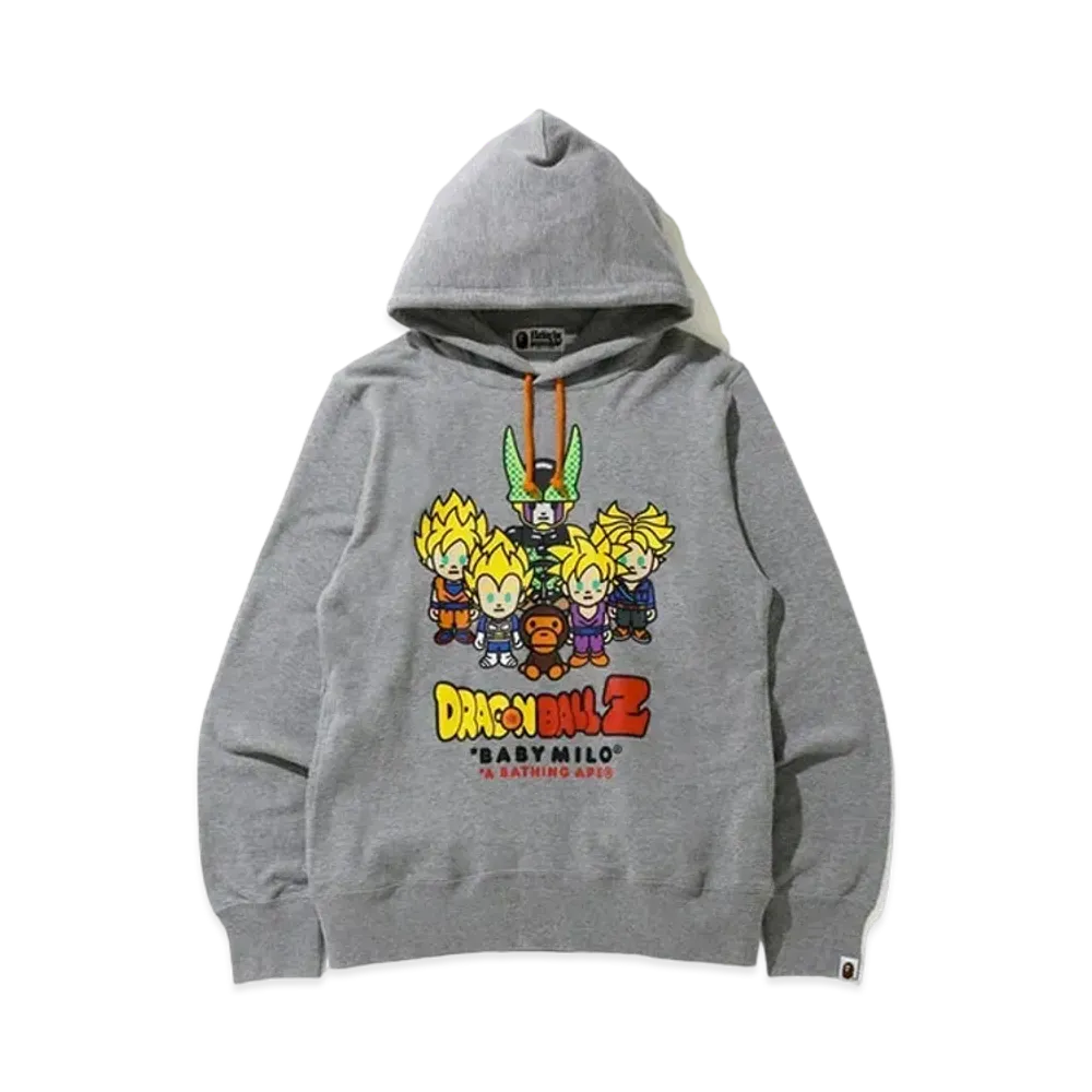 A BATHING APE / Dragon Ball Z Baby Milo Super Saiyan & Cell Pullover Hoodie "Grey"