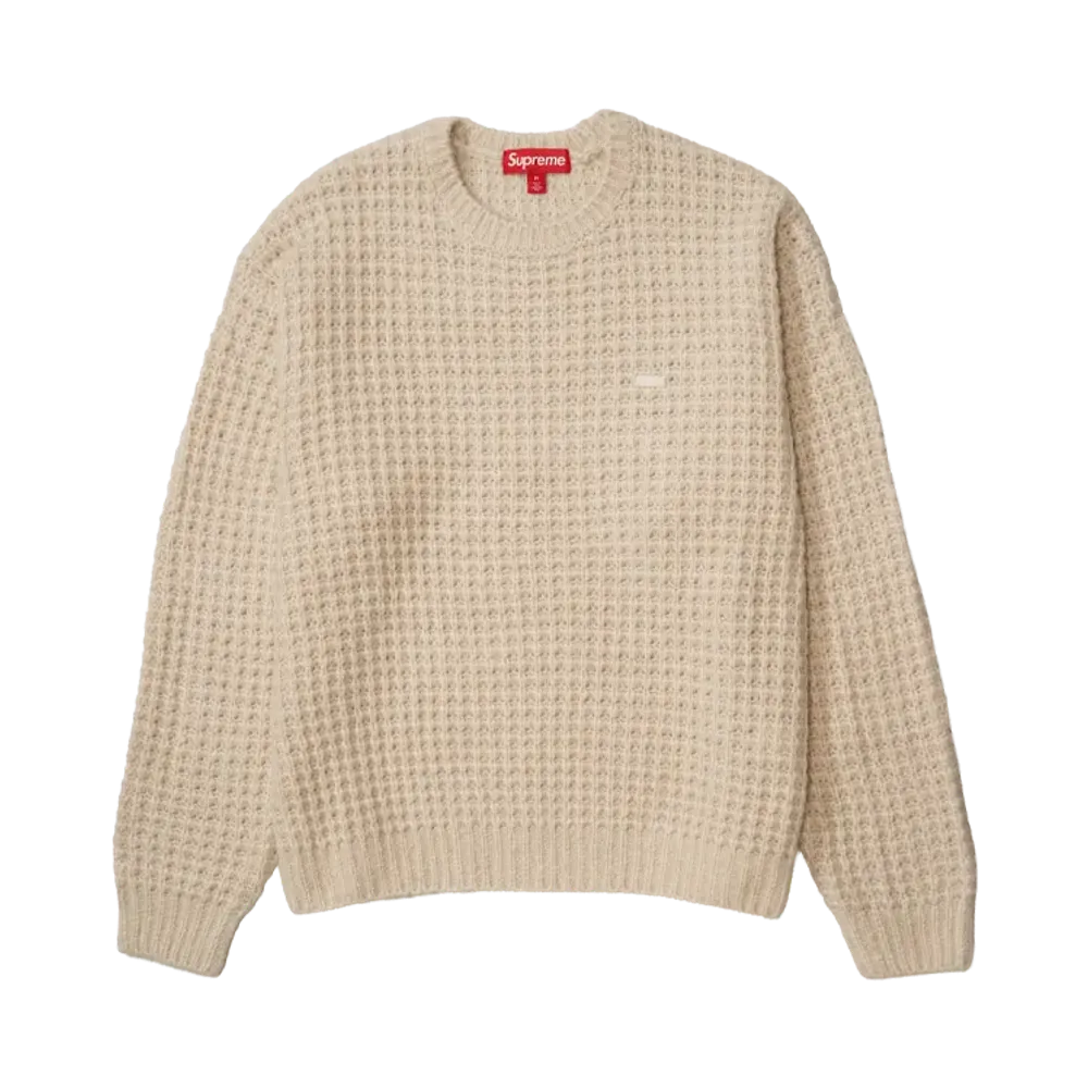 Supreme Small Box Waffle Sweater "Natural"