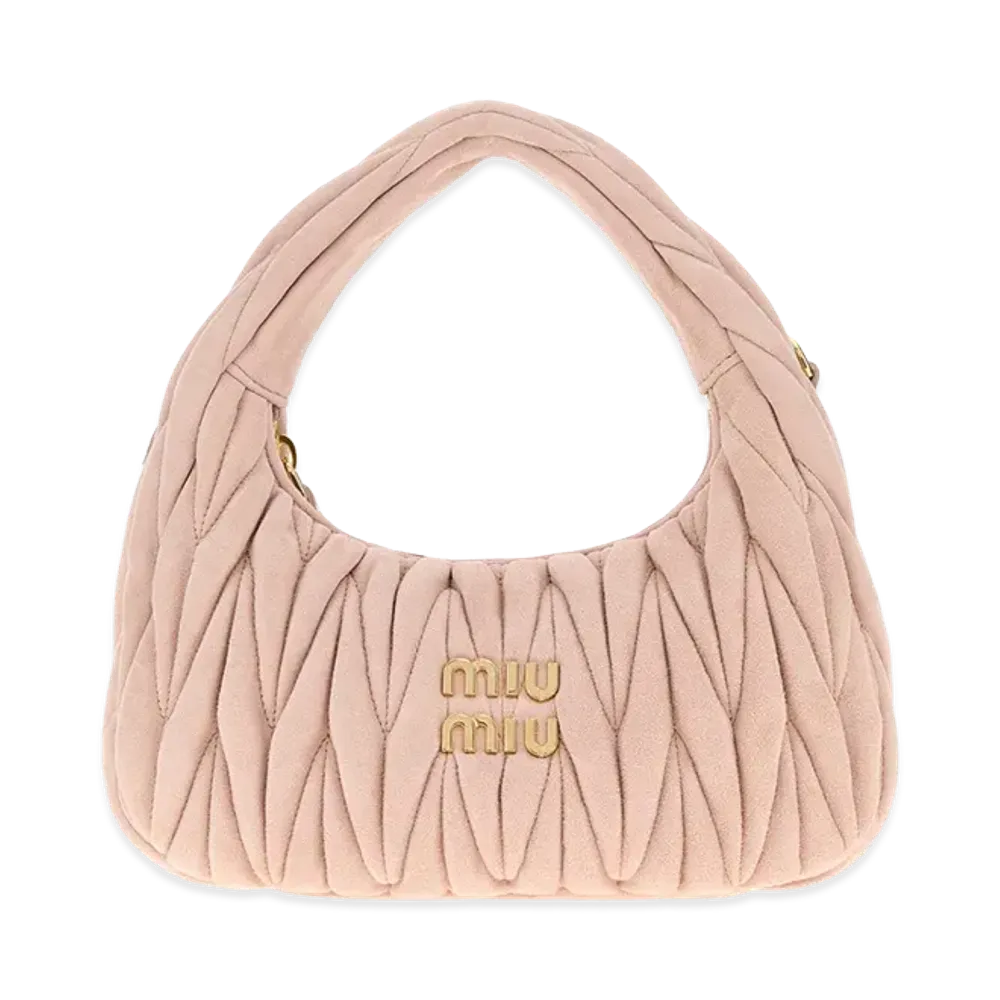 MIU MIU Women's Suede Handbag "Pastel Pink"