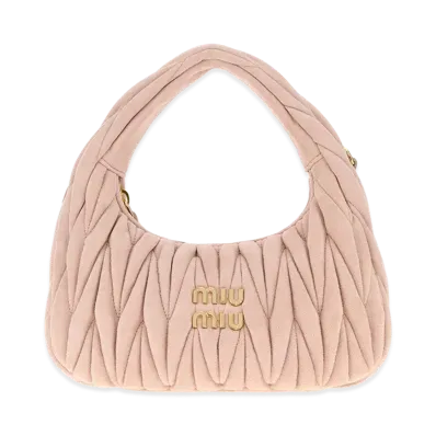 MIU MIU Women's Suede Handbag "Pastel Pink"
