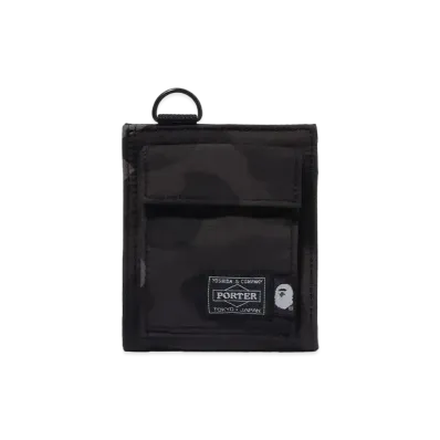 A BATHING APE x PORTER Color Camo Wallet "Black"
