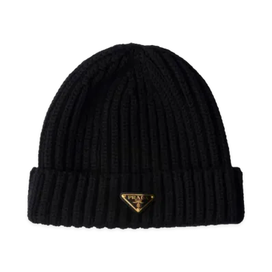 PRADA Women's Wool Beanie Hat "Black"