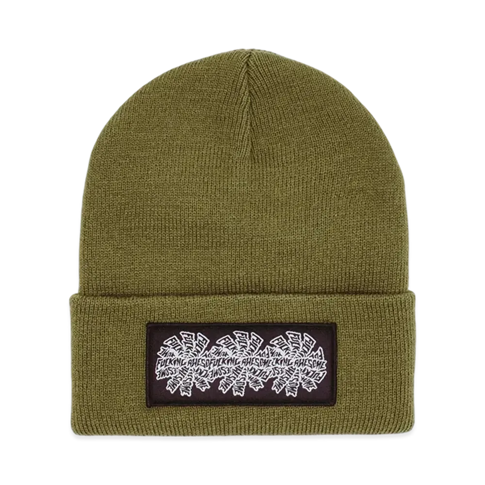 Fucking Awesome Three Spiral Edge Stitch Beanie "Winter Moss"