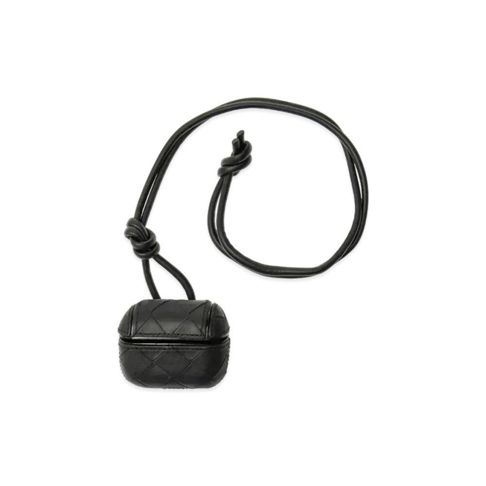 Bottega Veneta Intrecciato Calfskin AirPods Pro Case "Black"