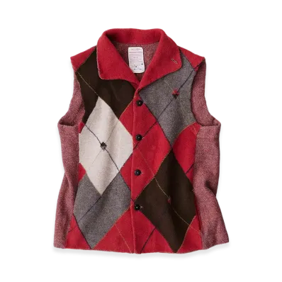 NICENESS Blunder Felted Knit Vest "Red"