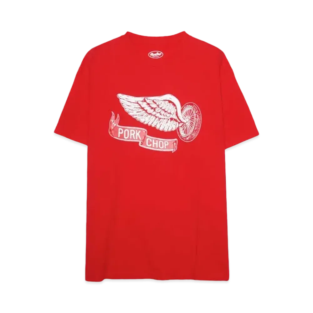 PORKCHOP x MASSES T-SHIRT FLYING WEEL P "RED"