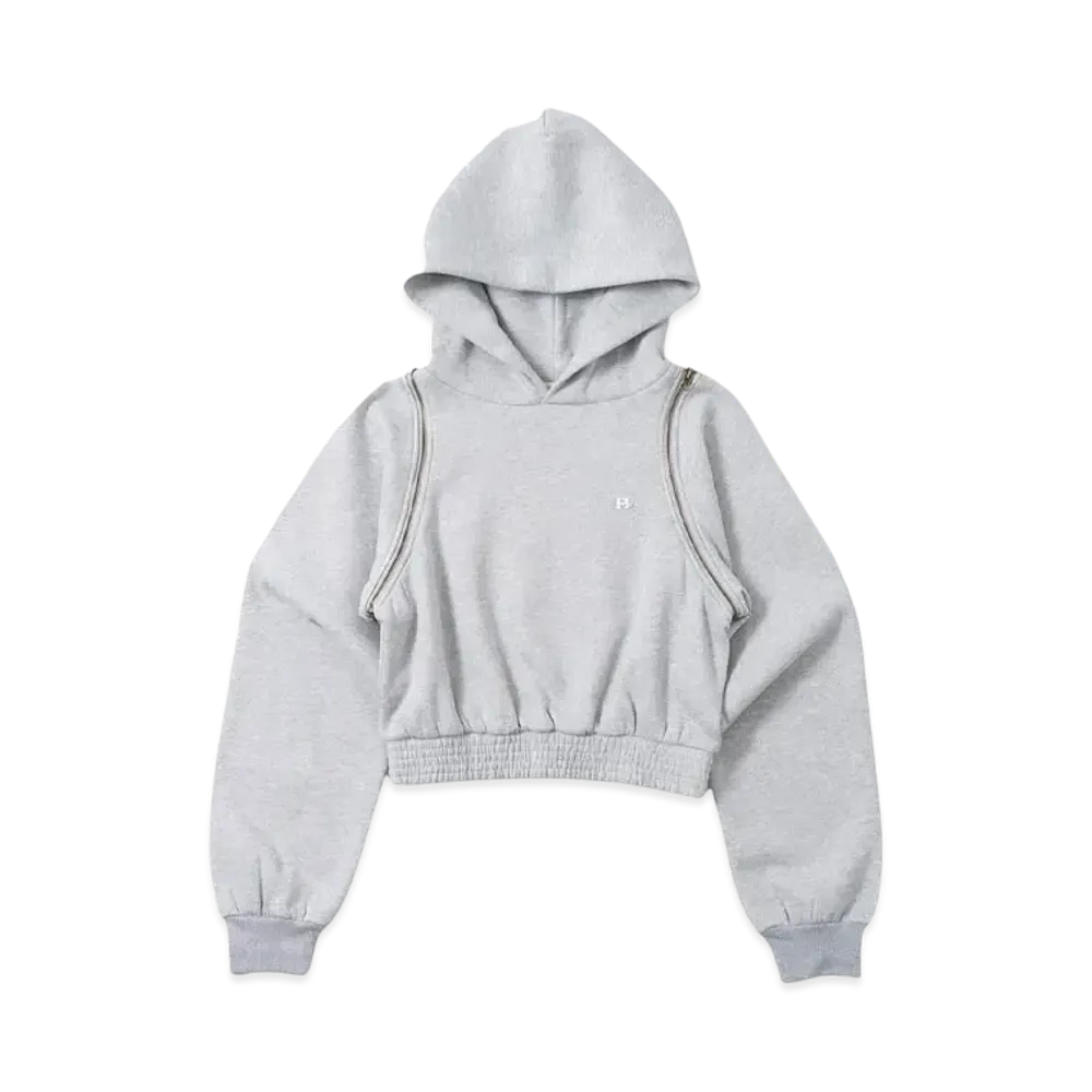 HTH 2way shoulder zip hoodie "GRAY"