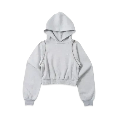 HTH 2way shoulder zip hoodie "GRAY"