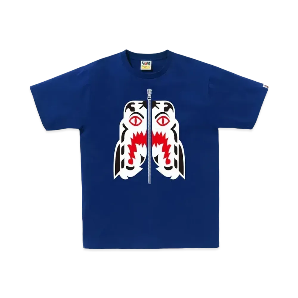 A BATHING APE White Tiger Tee "Blue"