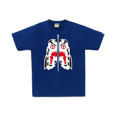 A BATHING APE White Tiger Tee "Blue"